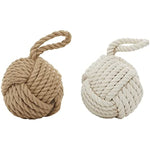 Coastal Jute Knot Sculpture Set Of 2 14H 7W Multi Colored