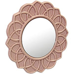 Decorative 9 Ivory Round Floral Ceramic Accent Wall Mirror