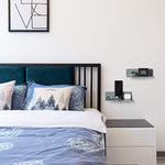 Floating Hanging Shelves with Cable Clips for Bedroom & Gaming Room - Set Of 2