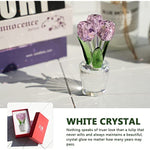 Pink Crystal Tulips Flower Figurines