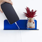 Floating Hanging Shelves with Cable Clips for Bedroom & Gaming Room - Set Of 2