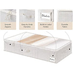 Under Bed Storage Containers with Zippers for Cloths & Blankets