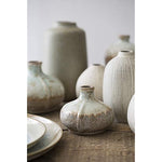 Decorative Textured Stoneware Set Of 3 Brown Vase Set