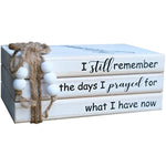 Farmhouse Rustic Wood Decorative Books Stack for Home Coffee Table Living Room