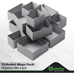 Set Of 12 Closet Organizer and Storage Divider Baskets For Clothes