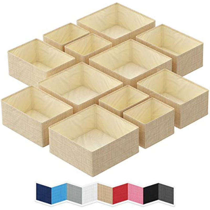 Set Of 12 Closet Organizer and Storage Divider Baskets For Clothes