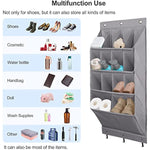 Large Deep Pockets Door Shoe Rack with 3 Hooks