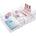 10-Piece Stackable Clear Drawer Organizer Set