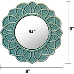 Decorative 9 Ivory Round Floral Ceramic Accent Wall Mirror
