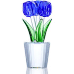 Pink Crystal Tulips Flower Figurines