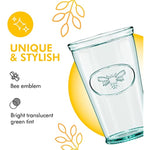 Relief Hiball Drinking Glass Recycled Green Glass Drinkware