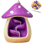 Cute Mushroom Incense Holder with 60 Incense Cones
