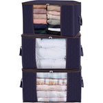 Storage Bag Organizer with Reinforced Handle Thick Fabric for Comforters