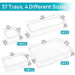 4-Size Versatile Bathroom and Vanity Drawer Organizer Trays