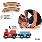 52 Pcs Wooden Train Set 2 Bonus Toy Trains Train Sets For Kids