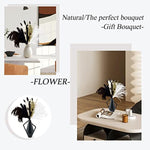 White and Black 17.7in Dried Flowers Bouquet Pampas Grass Bunny Tail Vase Filler