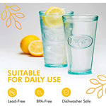 Relief Hiball Drinking Glass Recycled Green Glass Drinkware