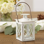 Luminous Metal Mini Lanterns Vintage Teal Light Candle Holders White