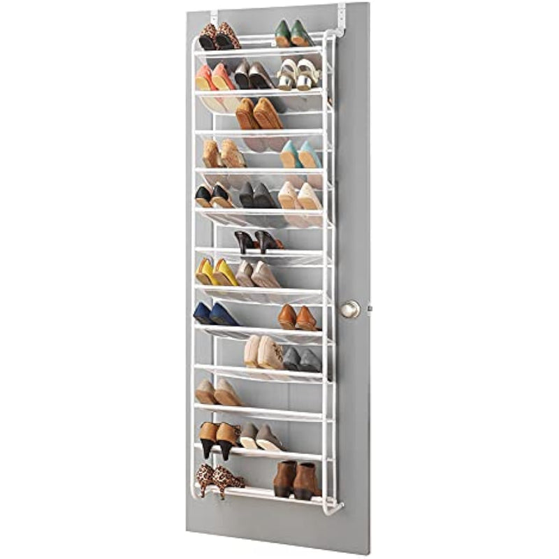White 36-Pair Over The Door Shoe Organizer