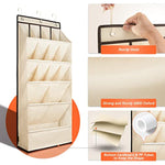 Large Deep Pockets Door Shoe Rack with 3 Hooks