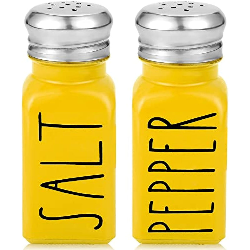 Stainless Steel Lid Glass Salt and Pepper Shakers