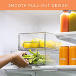 Clear Stackable Pull Out Refrigerator Organizer Bins