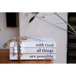 Farmhouse Rustic Wood Decorative Books Stack for Home Coffee Table Living Room