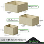 Set Of 12 Closet Organizer and Storage Divider Baskets For Clothes