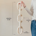 Decorative Wood Chain Link And Bead Garland Set Hand Carved Pine Wood Chain Decor