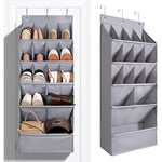 Large Deep Pockets Door Shoe Rack with 3 Hooks