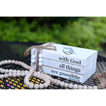 Farmhouse Rustic Wood Decorative Books Stack for Home Coffee Table Living Room