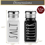 Stainless Steel Lid Glass Salt and Pepper Shakers