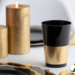 Disposable 12 Oz Black Plastic Tumblers For Partys Weddings