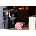 Farmhouse Rustic Wood Decorative Books Stack for Home Coffee Table Living Room