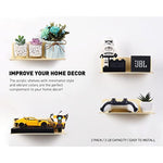 Floating Hanging Shelves with Cable Clips for Bedroom & Gaming Room - Set Of 2