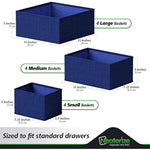 Set Of 12 Closet Organizer and Storage Divider Baskets For Clothes