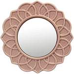 Decorative 9 Ivory Round Floral Ceramic Accent Wall Mirror