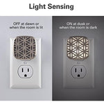 Brushed Nickel Flower Design Night Light With Plug-in, Dusk to Dawn Sensor