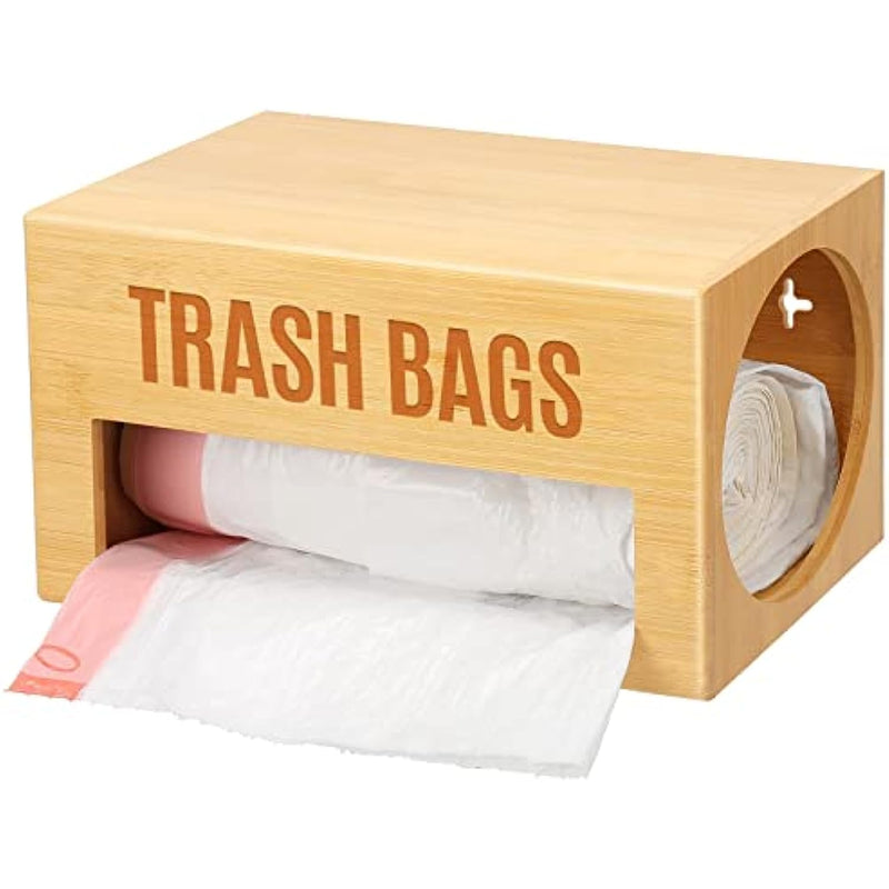 Bamboo Trash Bag Dispenser Wall Mount