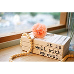 Farmhouse Rustic Wood Decorative Books Stack for Home Coffee Table Living Room