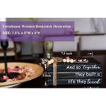 Farmhouse Rustic Wood Decorative Books Stack for Home Coffee Table Living Room
