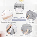 Self Stick Tie Up Shades Tricia Door Window - W 26 x L 69 inches