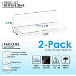 Floating Hanging Shelves with Cable Clips for Bedroom & Gaming Room - Set Of 2