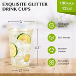 12Oz Champagne Gold Plastic Cups 100 Pcs