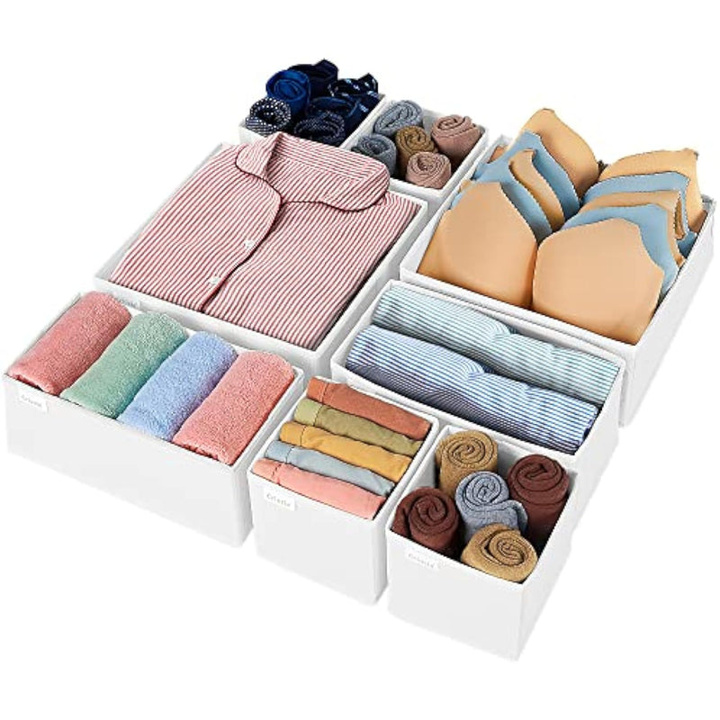 Foldable Closet Organizers and Storage Dresser Drawer Dividers for Clothes, Socks, Scarves & Ties