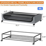 Upgraded Capacity Under Bed Storage Containers with Clear Lid