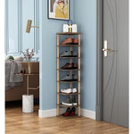 8 Tiers Stylish Wooden Space Saving Shoe Storage Stand/ Shelf/ Tower Free Standing for Entryway