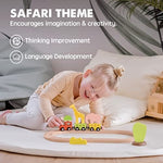 74 Pcs Wooden Train Set With Battery Operated Train Wooden Tracks