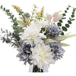 Artificial White Flowers with Vase for Coffee Table Decor