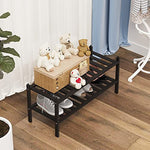 Bamboo Stackable Shoe Shelf Storage Organizer